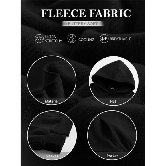 Women's Oversized Fleece Hoodie Sweatshirt Long Sleeve Pullover Fall Outfit - Picture 7 of 7